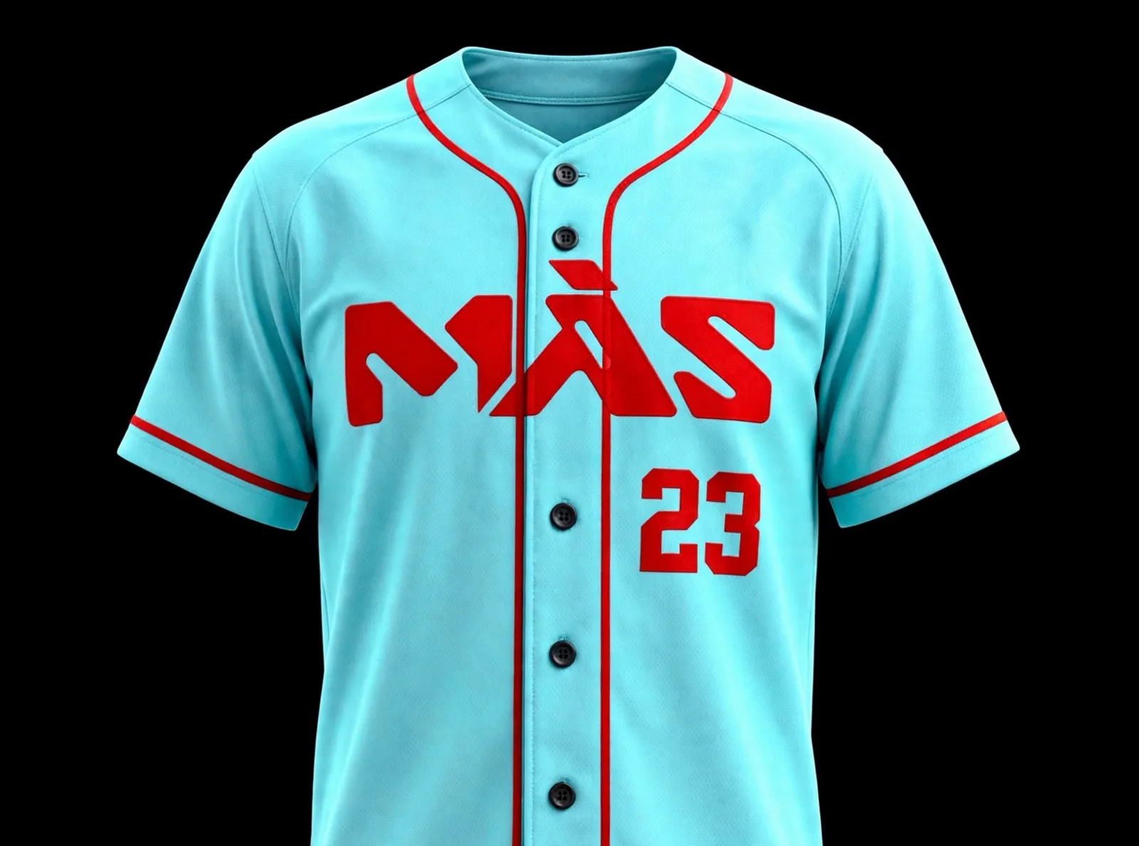MÁS specialty jersey, Caribbean Sea with red mark