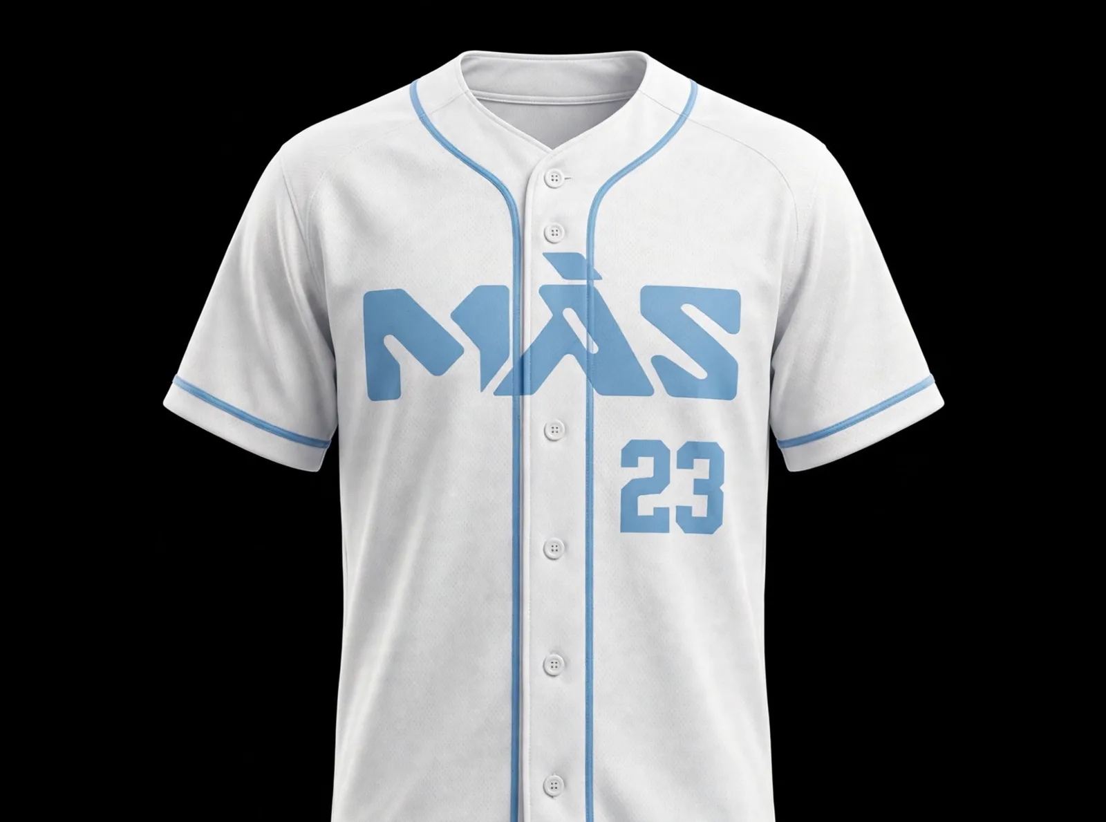 MÁS away jersey, white with light blue mark