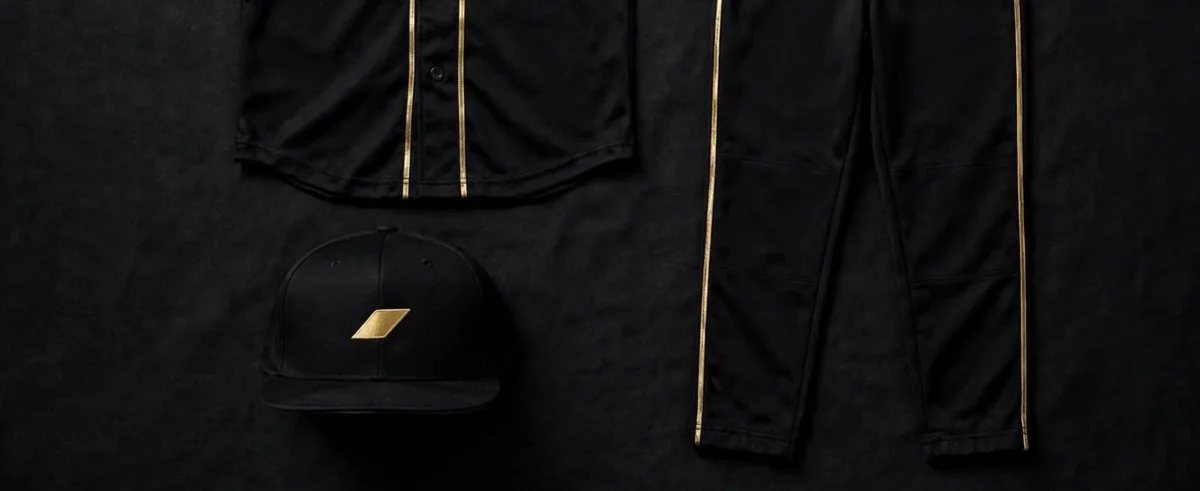Home pants, black with gold stripe